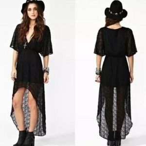 For Love & Lemons High Low Sheer Embroidered Dress